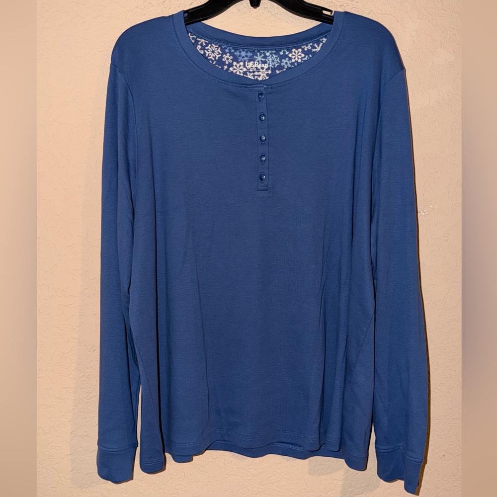 L.L.Bean Women's Long-Sleeve Henley Shirt- Size 2X Plus